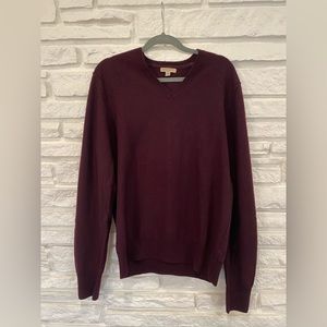 Burberry Men’s Wool V-Neck Sweater, Size Large